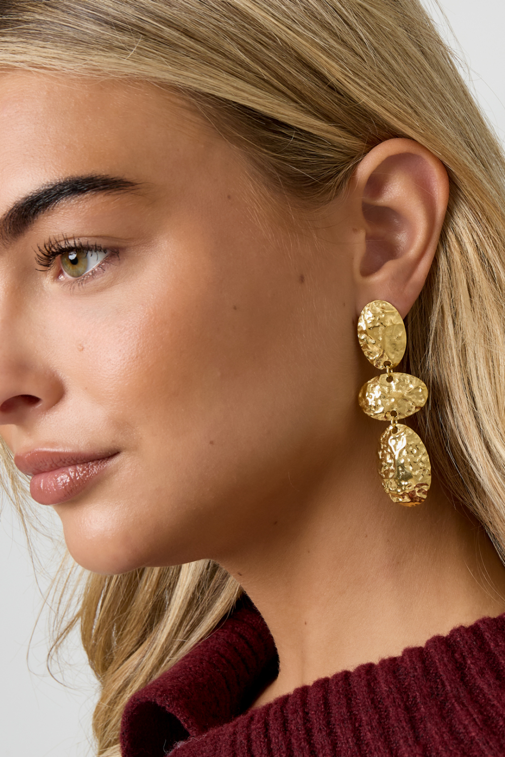 Boucles D'Oreilles Pendantes En Acier Inoxydable, Forme Irrégulière, Collection Décontractée Et Simple Pour Femmes Image3