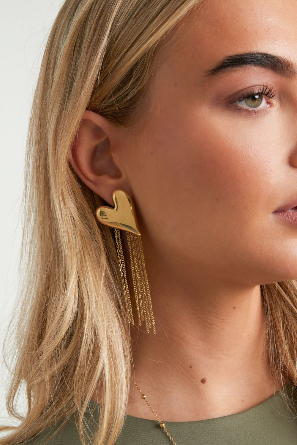 Boucles D'Oreilles Pendantes En Acier Inoxydable, Style Cœur, Décontractées, Simples Et Quotidiennes, Bijoux Pour Femmes h5Image3
