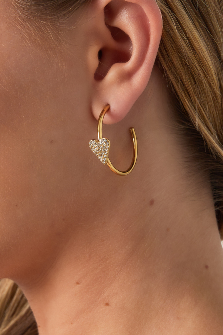 Boucles d'oreilles créoles en forme de cœur 2