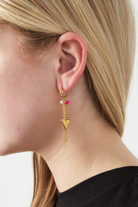 Boucles d'oreilles pendantes en forme de cœur 2