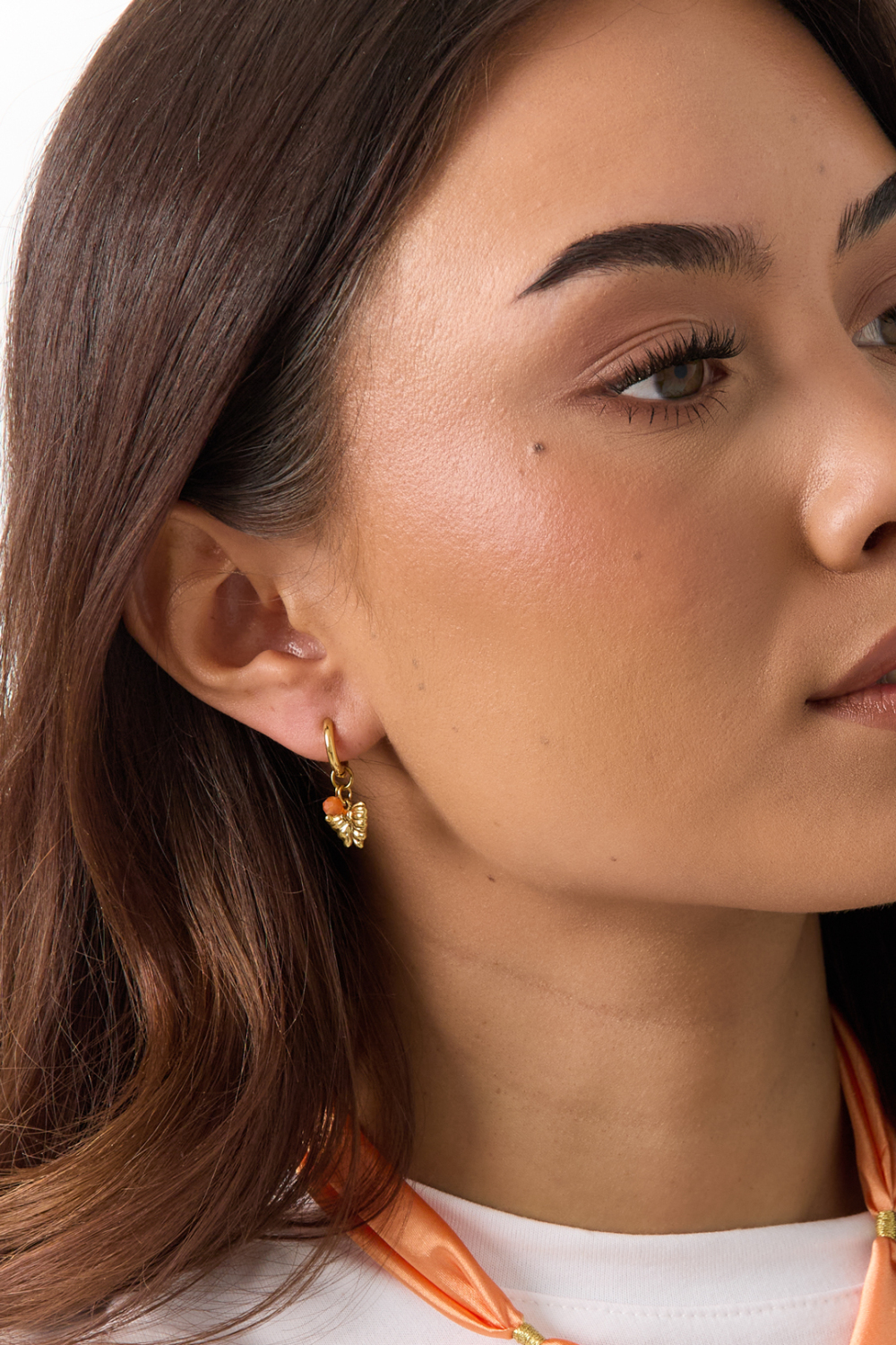 Boucles D'Oreilles Avec Breloque Nœud Pendant Et Perle h5Image2