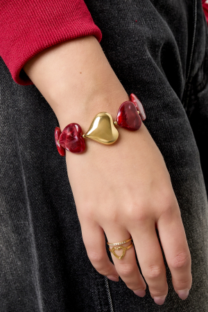 Bracelets De Perles En Acrylique, Style Rétro Classique, Série Cœur, Bijoux Pour Femmes h5 Image2