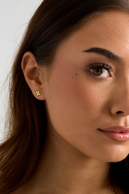 Boucles d'oreilles trèfle avec pierre 2