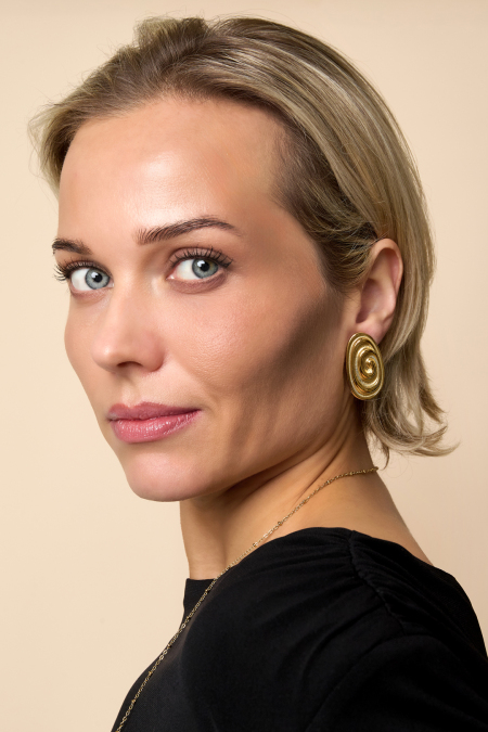 Boucles d'oreilles à tige en acier inoxydable de forme irrégulière, série décontractée et simple pour femmes 2