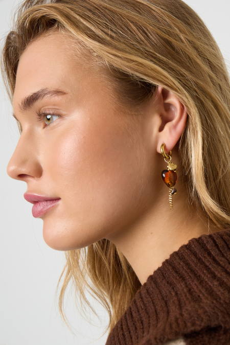 Boucles d'oreilles pendantes en acier inoxydable, série Heart Daily Simple, bijoux pour femmes 2