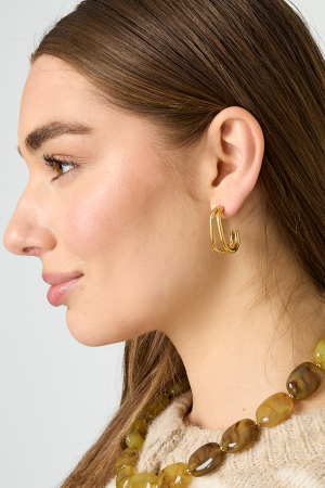 Boucles D'Oreilles Créoles En Acier Inoxydable, Collection Casual Daily Simple, Bijoux Pour Femmes h5 Image4