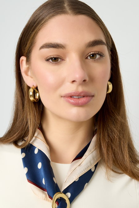 Boucles d'oreilles créoles en acier inoxydable, style décontracté et simple, collection femme 2