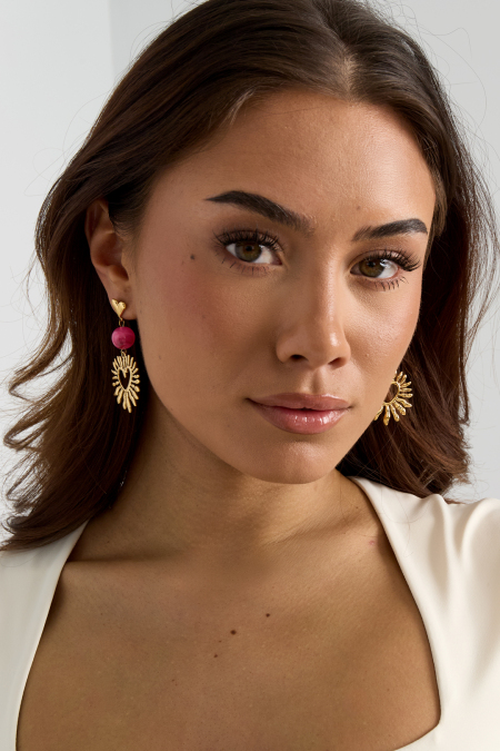 Boucles d'oreilles en forme de cœur avec perle décorative 2