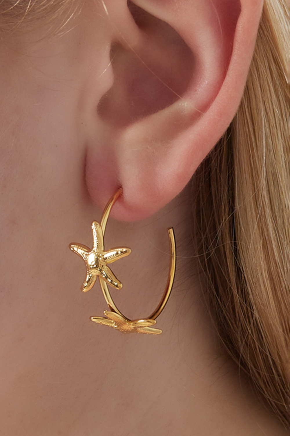 Boucles D'Oreilles Créoles Étoiles Image2
