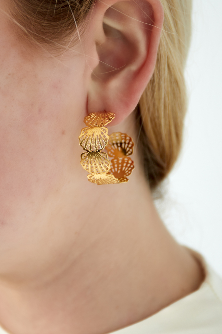 Boucles d'oreilles créoles coquillages 2