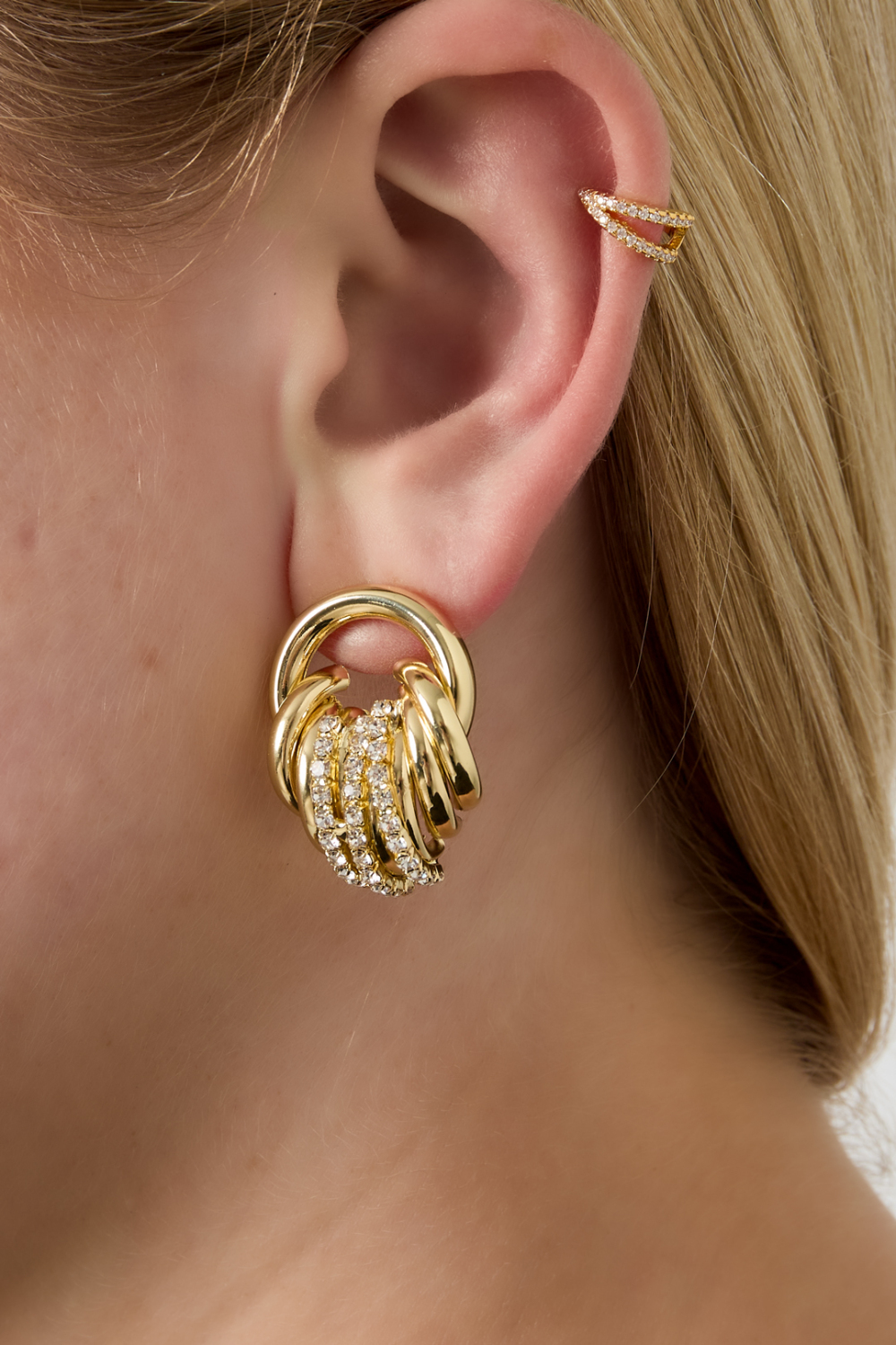 Boucles D'Oreilles Géométriques En Cuivre, Style Décontracté Et Quotidien (Pack With Plastic Bag) h5Image2