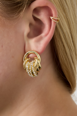 Boucles D'Oreilles Géométriques En Cuivre, Style Décontracté Et Quotidien (Pack With Plastic Bag) h5 Image2