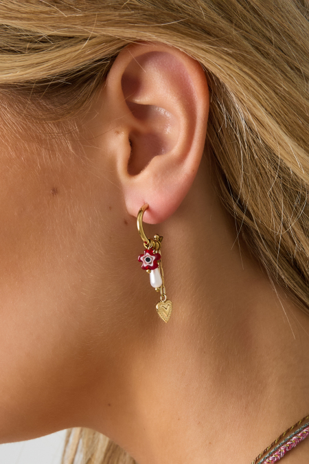 Boucles d'oreilles pendantes en acier inoxydable, style cœur, style décontracté, simple et quotidien, bijoux pour femmes 2