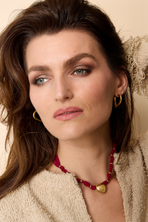 Boucles D'Oreilles Créoles Cœur Simple Daily Simple Series Bijoux Pour Femmes h5 Image2