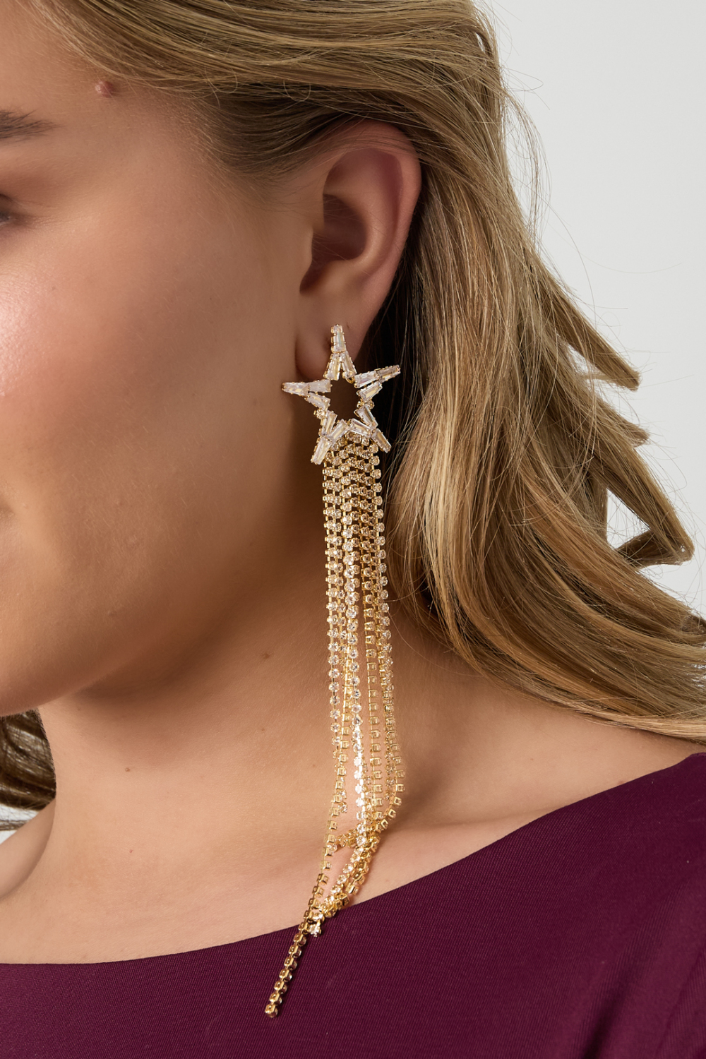 Boucles D'Oreilles Pendantes En Cuivre Étoile Élégant Noël Série Luxueuse Bijoux Pour Femmes Image4