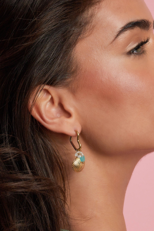 Boucles D'Oreilles Créoles En Forme De Cœur Avec Breloques h5 Image3