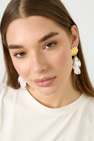 Boucles D'Oreilles Coquillage Ornées De Nacre h5 Image2