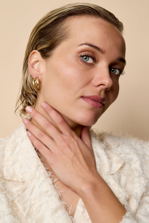 Boucles D'Oreilles Créoles Lignes Casual Daily Simple Series Bijoux Pour Femmes h5 Image3