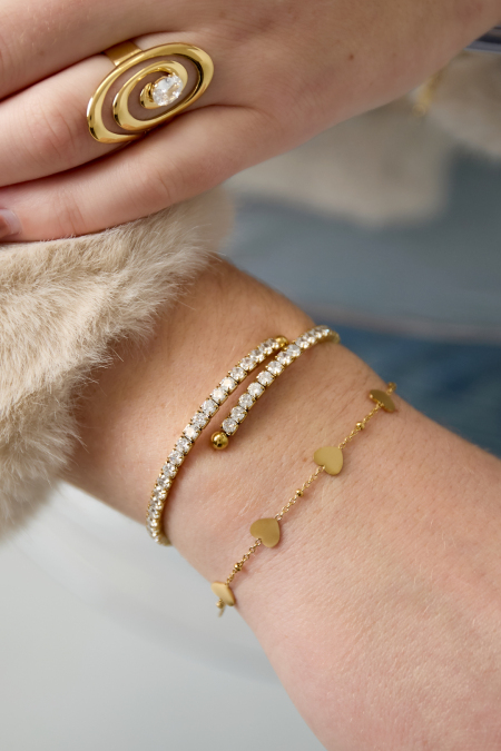 Bracelets manchettes en acier inoxydable, style décontracté, simple et quotidien, pour femmes 2