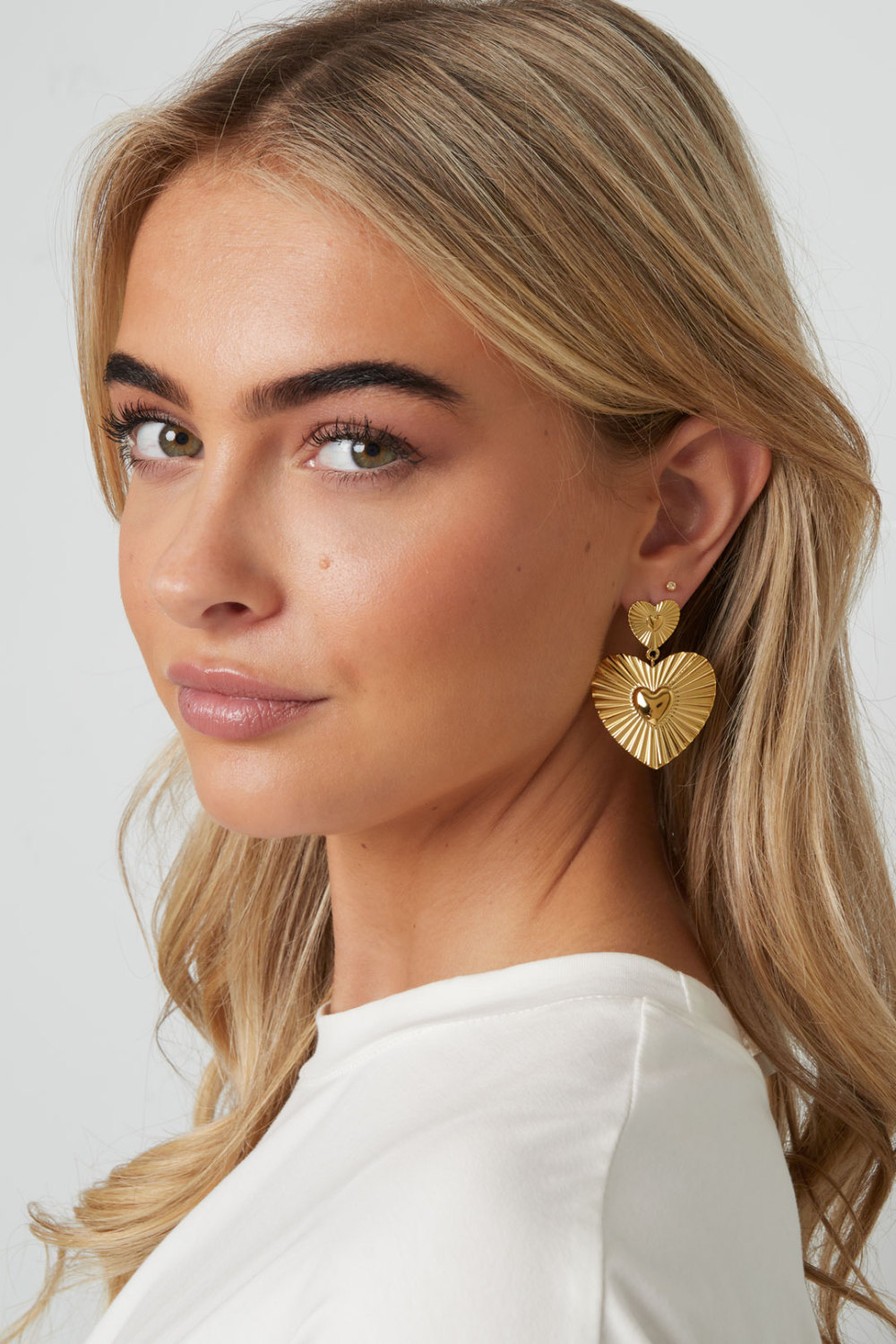Boucles D'Oreilles Pendantes En Acier Inoxydable, Style Cœur, Décontractées, Simples Et Quotidiennes, Bijoux Pour Femmes Image2