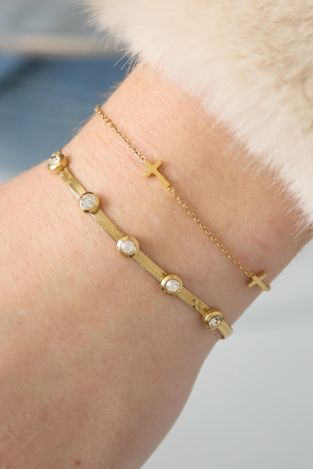 Bracelets à chaîne en acier inoxydable, série Cross Casual Daily Simple, bijoux pour femmes 2