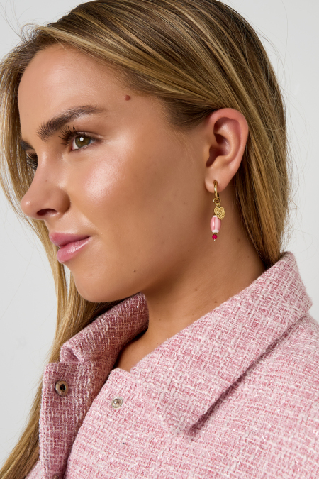 Boucles d'oreilles pendantes en forme de cœur, série simple et décontractée pour le quotidien, bijoux pour femmes 2
