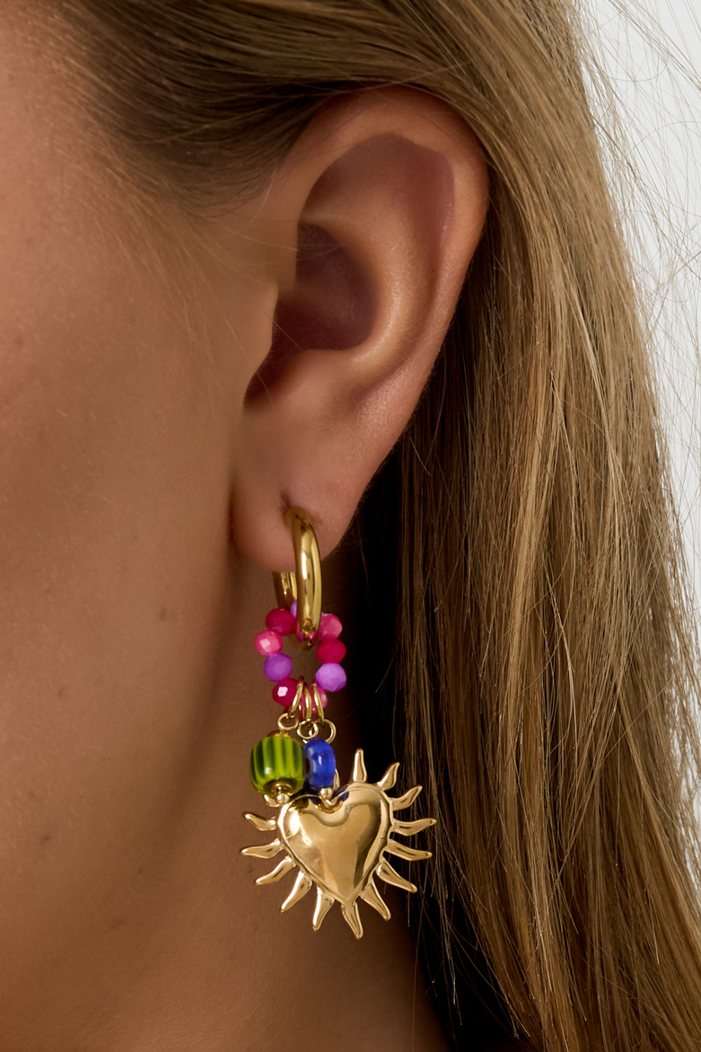 Boucles D'Oreilles À Breloques Happy Heart Glowing h5Image3