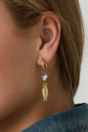 Boucles D'Oreilles Pendantes En Acier Inoxydable, Motif Poisson, Collection Décontractée Pour Les Vacances/La Plage, Bijoux Pour Femmes h5 Image3