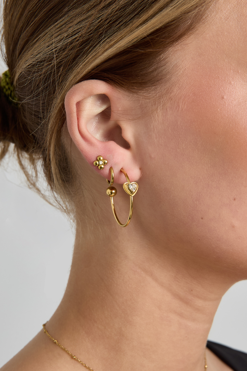 Boucles D'Oreilles Créoles Avec Cœur h5Image4