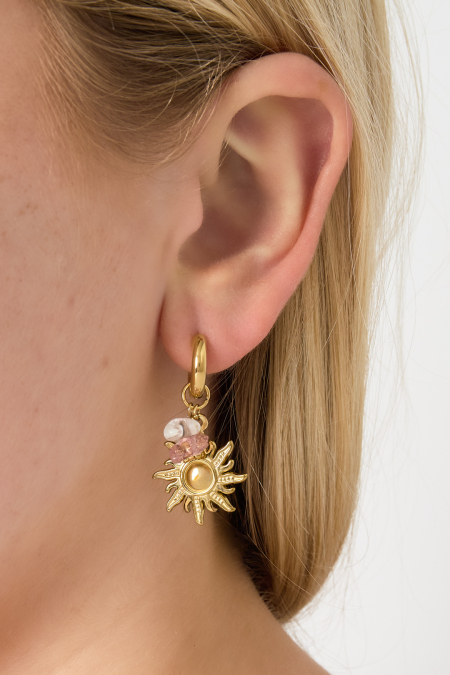 Boucles d'oreilles pendantes en acier inoxydable, série Soleil/Lune, décontractée, simple et quotidienne, bijoux pour femmes 2