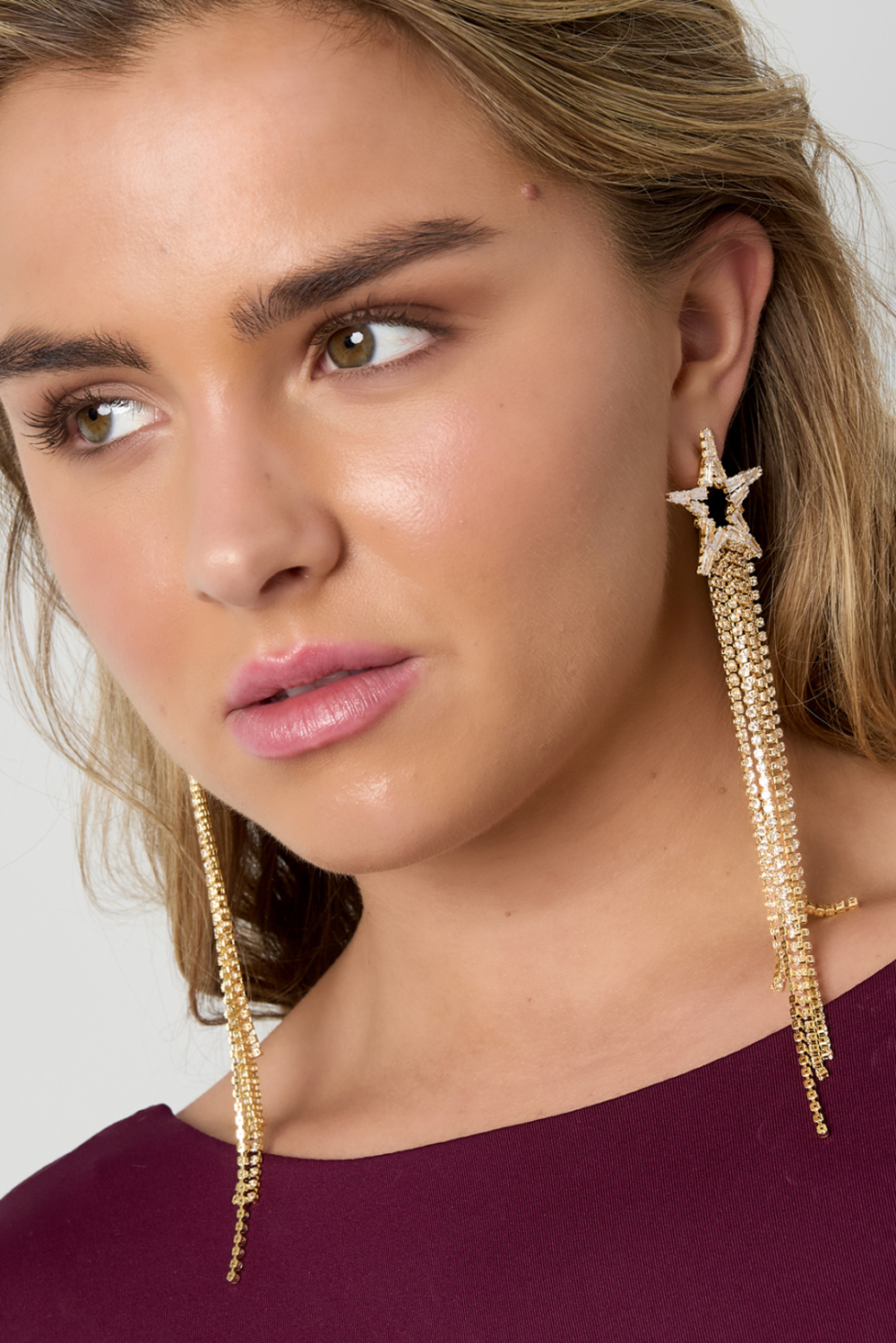 Boucles D'Oreilles Pendantes En Cuivre Étoile Élégant Noël Série Luxueuse Bijoux Pour Femmes Image3