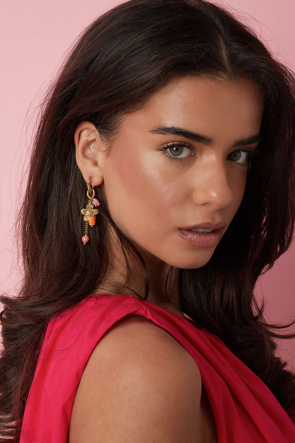 Boucles D'Oreilles En Perles D'Acier Inoxydable, Style Floral, Collection Romantique Décontractée Pour Le Quotidien, Bijoux Pour Femmes h5Image4