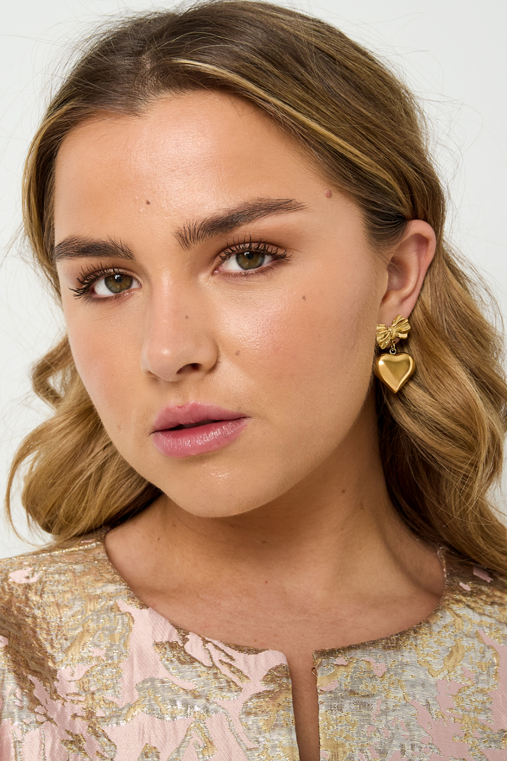 Boucles D'Oreilles Nœud Avec Cœur Pendant h5Image2