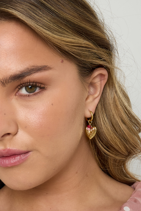 Boucles d'oreilles avec cœur et perles 2
