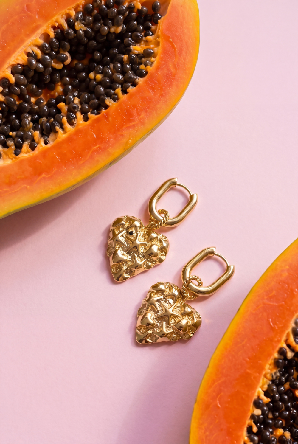 Boucles D'Oreilles Squovales À Motif Cœur Et Étoile Image2