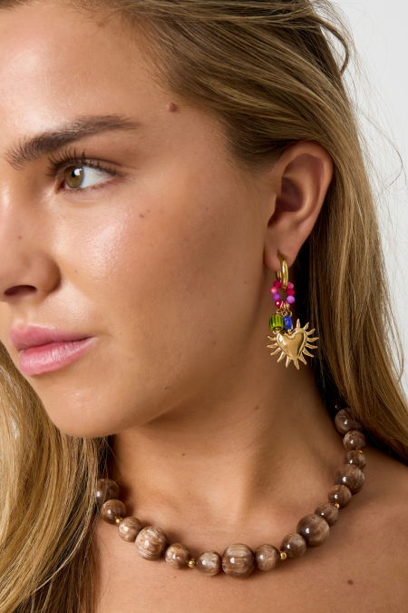 Boucles d'oreilles à breloques Happy Heart Glowing 2