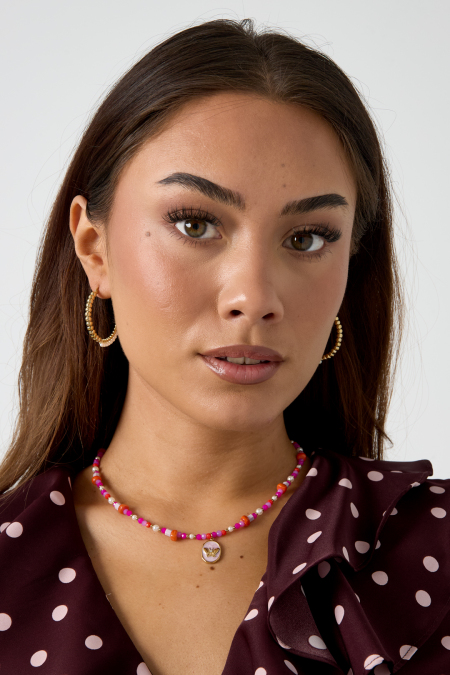boucles d'oreilles en perles de grand cercle en acier inoxydable 2