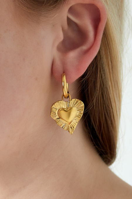 Boucles d'oreilles coeur rayonnant 2