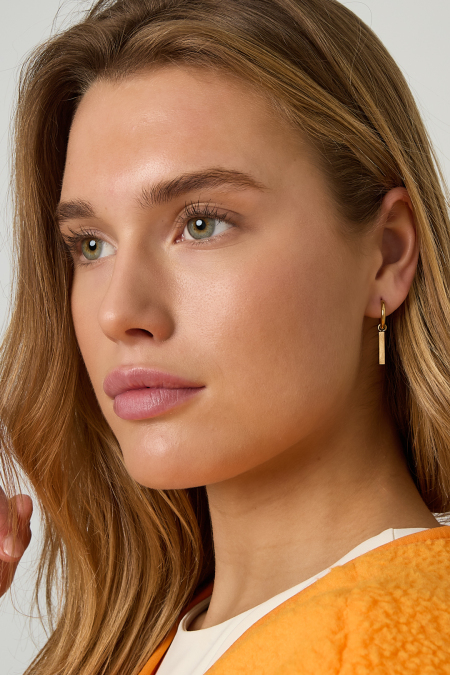 Boucles d'oreilles pendantes rectangulaires en acier inoxydable, collection décontractée et simple pour femmes 2