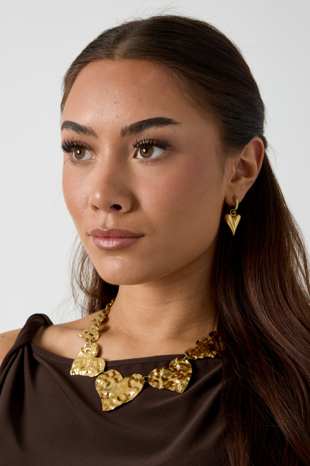 Boucles d'oreilles avec pendentifs coeur medium - doré 2