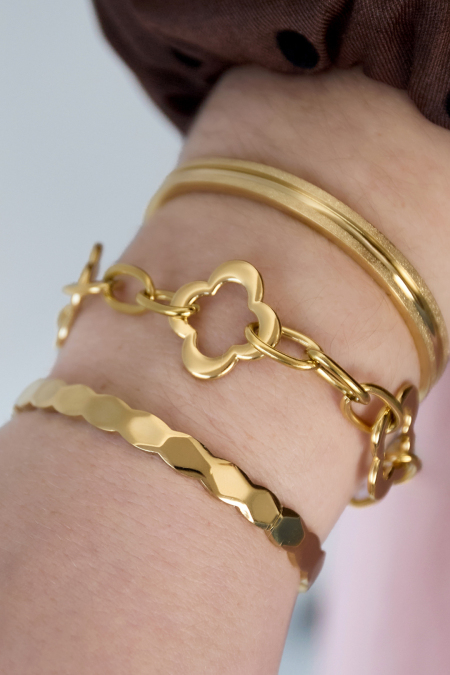 Bracelets chaîne en acier inoxydable Clover, bijoux décontractés pour femmes 2