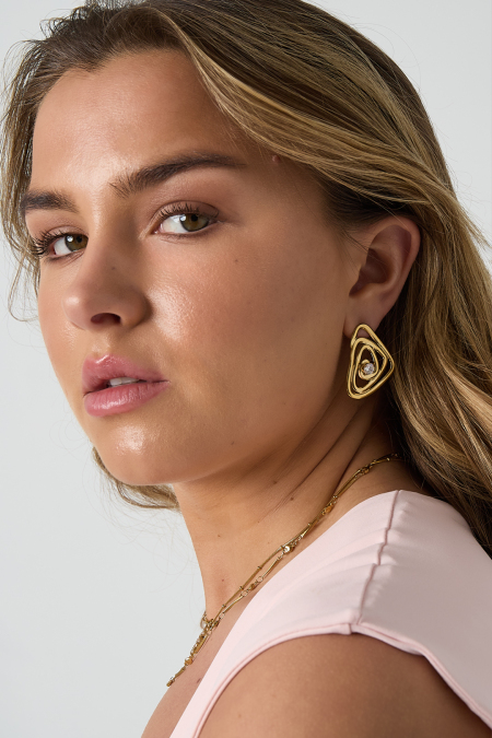 Boucles d'oreilles hypnotiques avec pierre 2