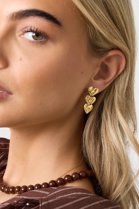 Boucles d'oreilles pendantes en forme de cœur, style décontracté et simple, pour femme 2