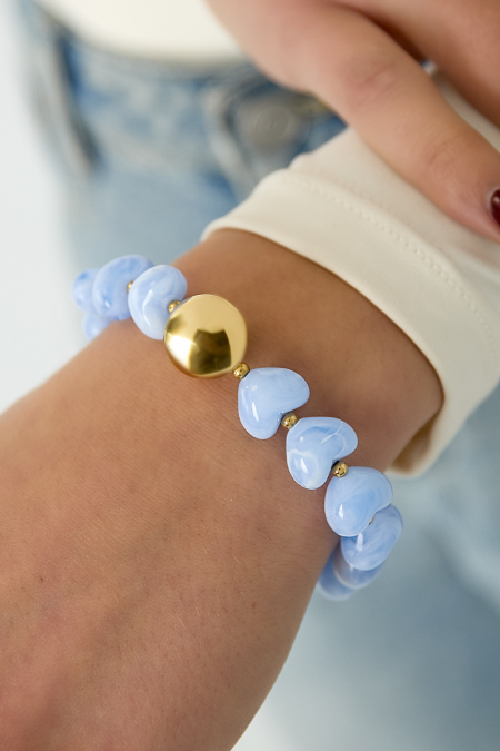 Bracelet statement orné de perles en forme de cœur 2