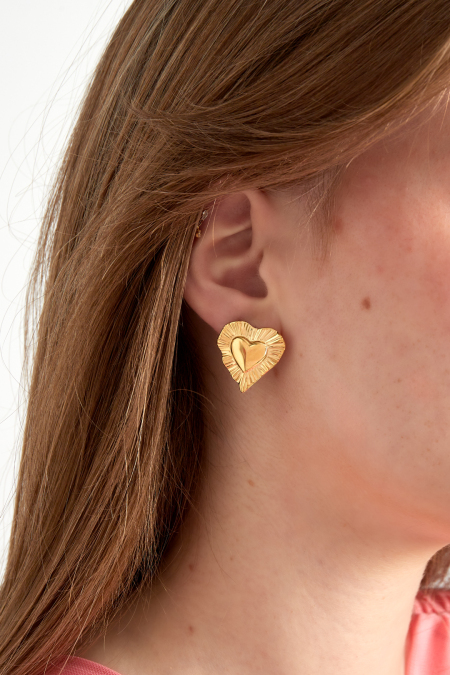 Boucles d'oreilles coeur rayonnant 2
