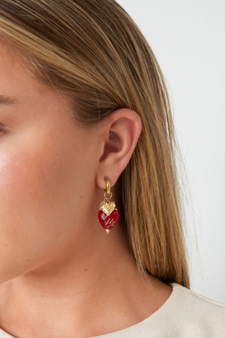Boucles d'oreilles coeur pastel 2