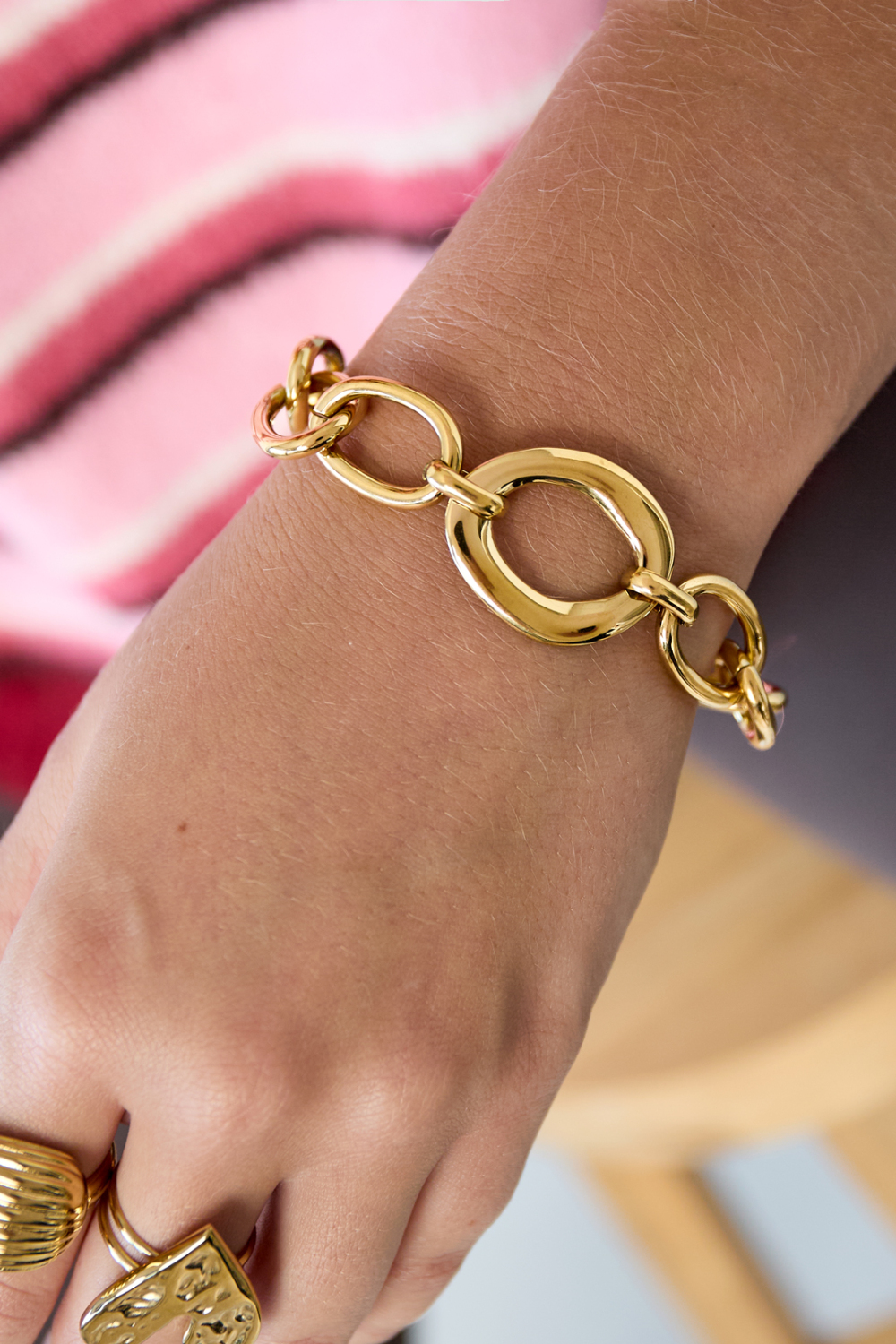 Bracelets À Chaîne En Acier Inoxydable, Série Décontractée, Simple Et Quotidienne, Bijoux Pour Femmes h5Image2