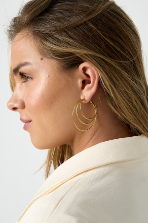 Boucles D'Oreilles Créoles Simples Superposées h5 Image4