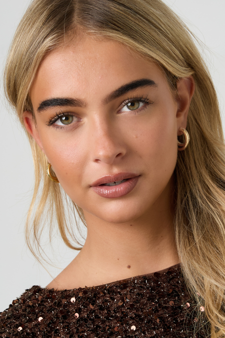 Boucles d'oreilles créoles en acier inoxydable, style décontracté, simple et quotidien, pour femmes 2