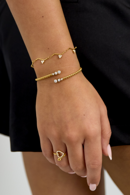 Bracelet orné de pierres et d'un motif en zigzag 2